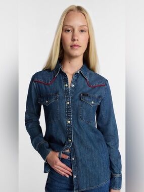 Denim Button Up Shirt By Kacey Lee, Women’s Size XS New